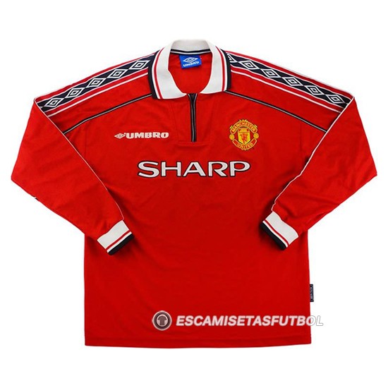 Camiseta Manchester United 1ª Manga Larga Retro 1998-1999 - Haga un click en la imagen para cerrar